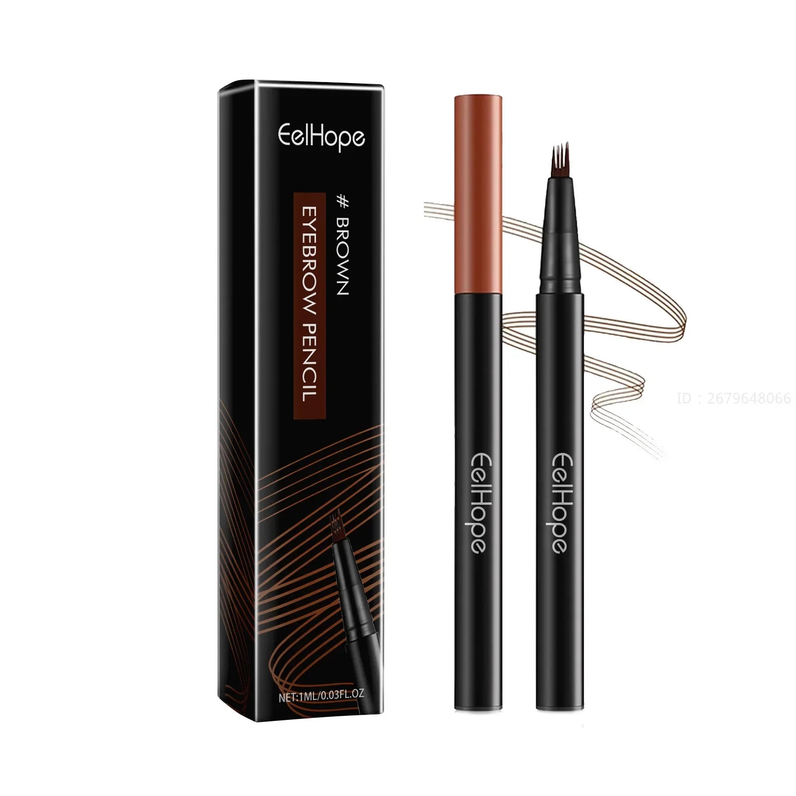 4 Forks Waterproof Eyebrow Pencil Long Lasting Natural Black Dark Brown Women Eyes Cosmetics Liquid Eye Brows Pen Beauty Makeup - Joanie B 25