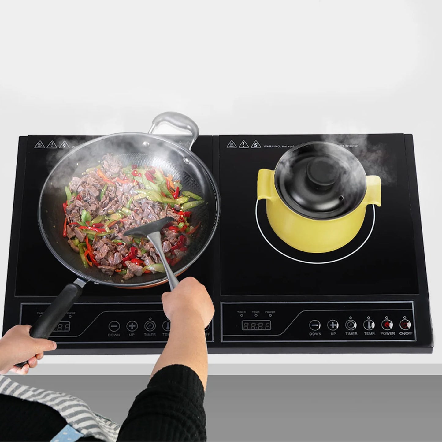 2000W Home Kitchen Electric Double Induction Cooktop Touchpad Induction Cooker