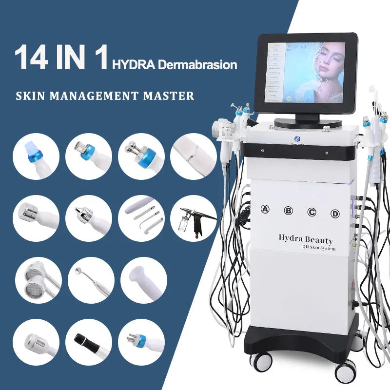 14 In 1 Hydra Beauty Facial Machine Aqua Peel EMS Tighten