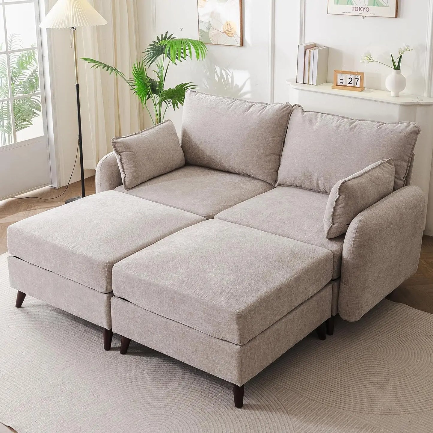 73'' Loveseat Sofa with All Seats Storage, Modular Sectional Couch with Deep Seat,Oversized Comfy Couch with 7.8'' Cushion