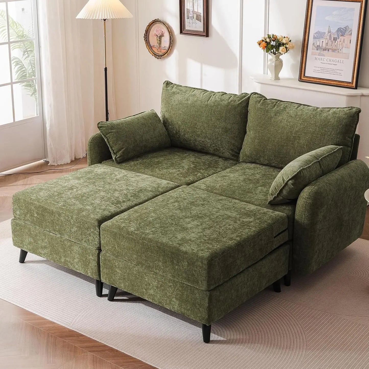 73'' Loveseat Sofa with All Seats Storage, Modular Sectional Couch with Deep Seat,Oversized Comfy Couch with 7.8'' Cushion