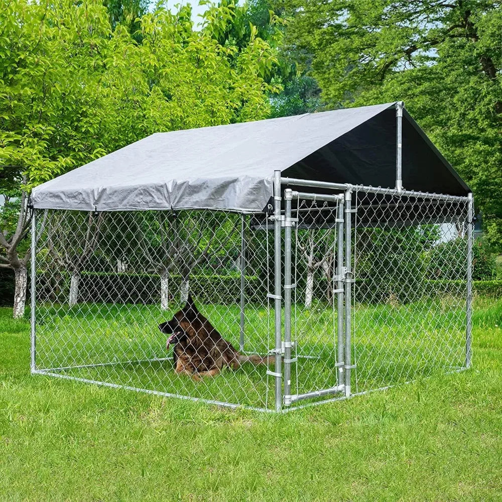 Extra Large Outdoor Dog Kennel Anti-Rust Kennel with Roof - Joanie B 25