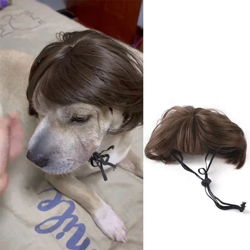 Dogs Cross Dressing Hair Christmas Funny Halloween Cosplay Accessories Pets Hat Pet Props Costumes Wigs for Cats - Joanie B 25