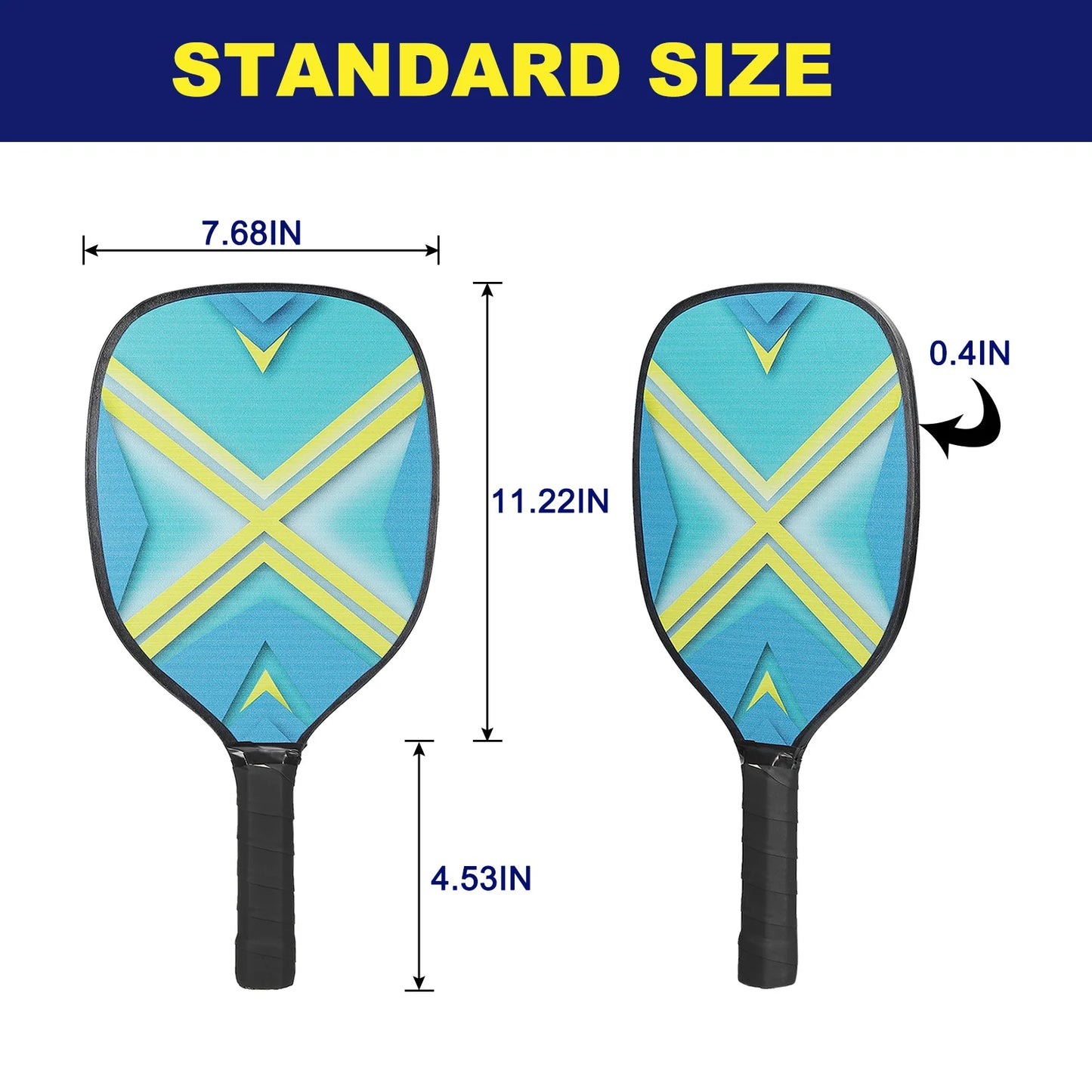 Pickleball Paddles Set with Four Premium Wood Rackets Four Balls Four Cooling Towels and Carry Bag for Men Women - Joanie B 25