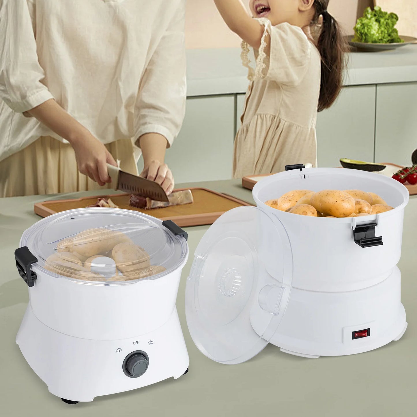 85W Electric Potato Peeler One Button Auto Spinner For Kitchens And Restaurants