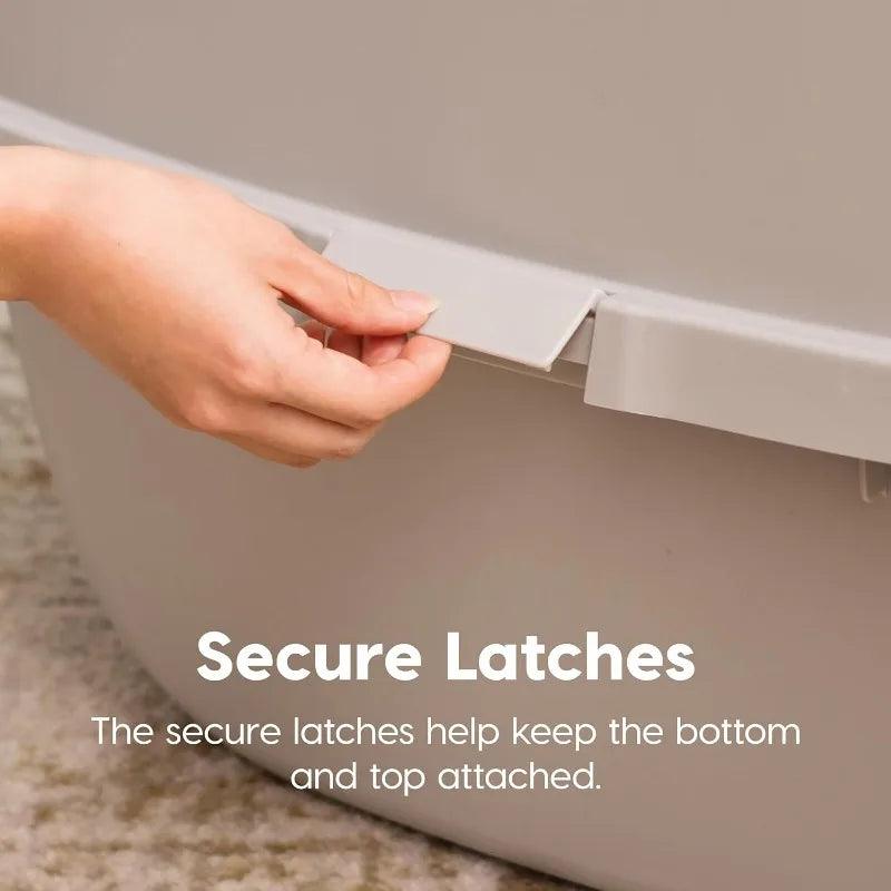 Enclosed Cat Litter Box with Front Door Flap and Scoop Covered Kitty Litter Box with Handle and Buckles - Joanie B 25