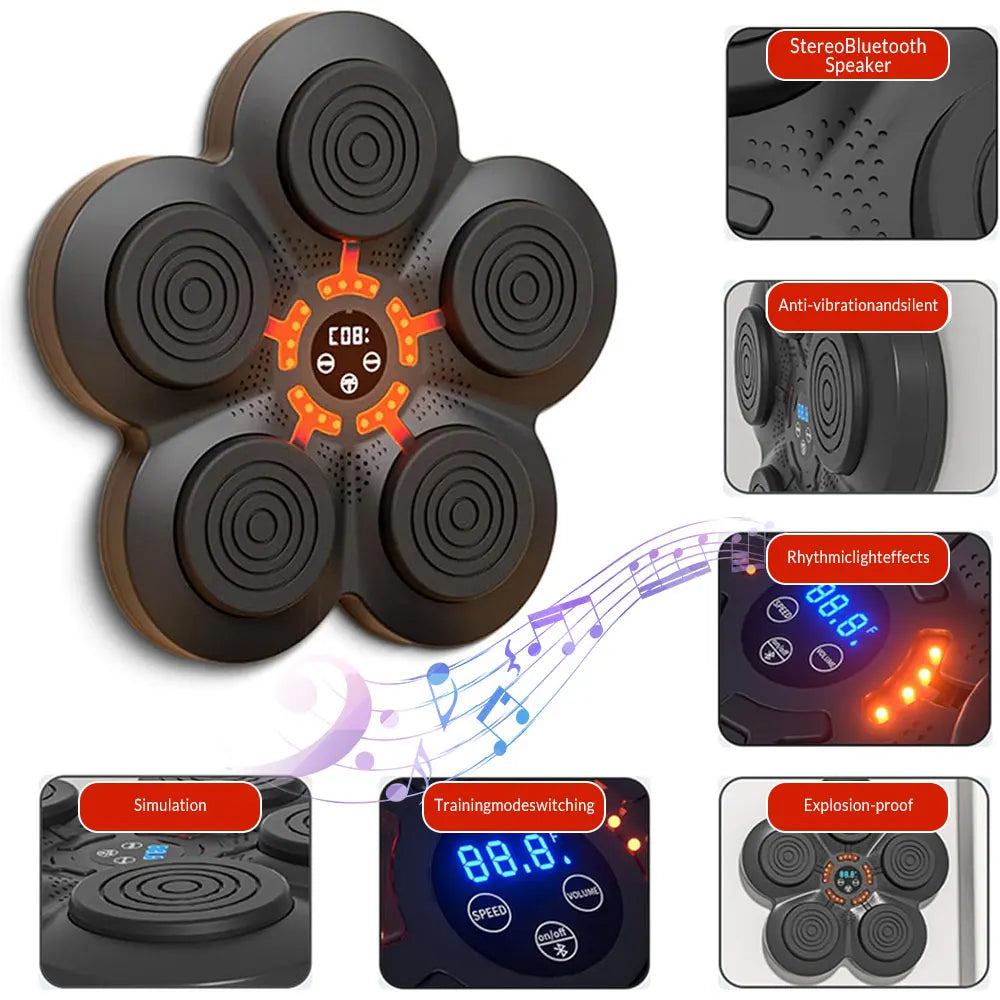 Intelligent Music Boxing Machine Electronic Boxing Training Wall Target Boxing Trainer Indoor Gym Home Punching Equipment