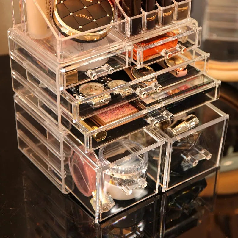 Clear Makeup Organizer for Vanity Stackable Desk Organizer Jewelry Hair Clip Storage - Joanie B 25