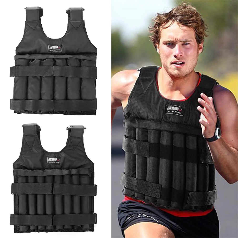 3/15/20/35/50kg Loading Weight Vest Jacket Sand Clothing for Running Training Fitness Equipment Adjustable Waistcoat Jackets - Joanie B 25