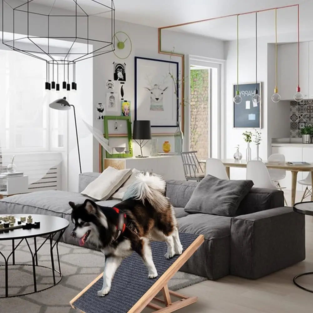 Wooden Portable Folding Dog Ramp Up To 110 Lbs For Dogs And Cats 27.5 Inches