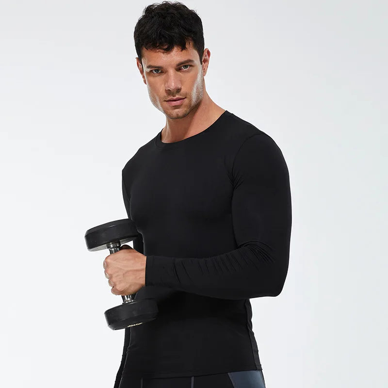 Men Compression Running T Shirt Quick Dry Gym Training Top