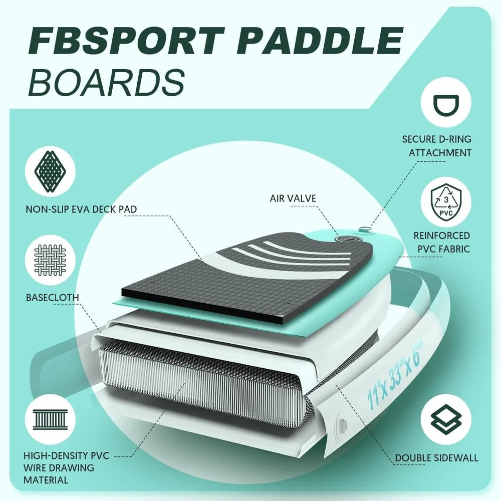 11 Foot Premium Stand Up Paddle Board for Yoga and Water Sports with SUP Accessories and Carry Bag Wide Stance Non Slip Deck and Surf Control - Joanie B 25