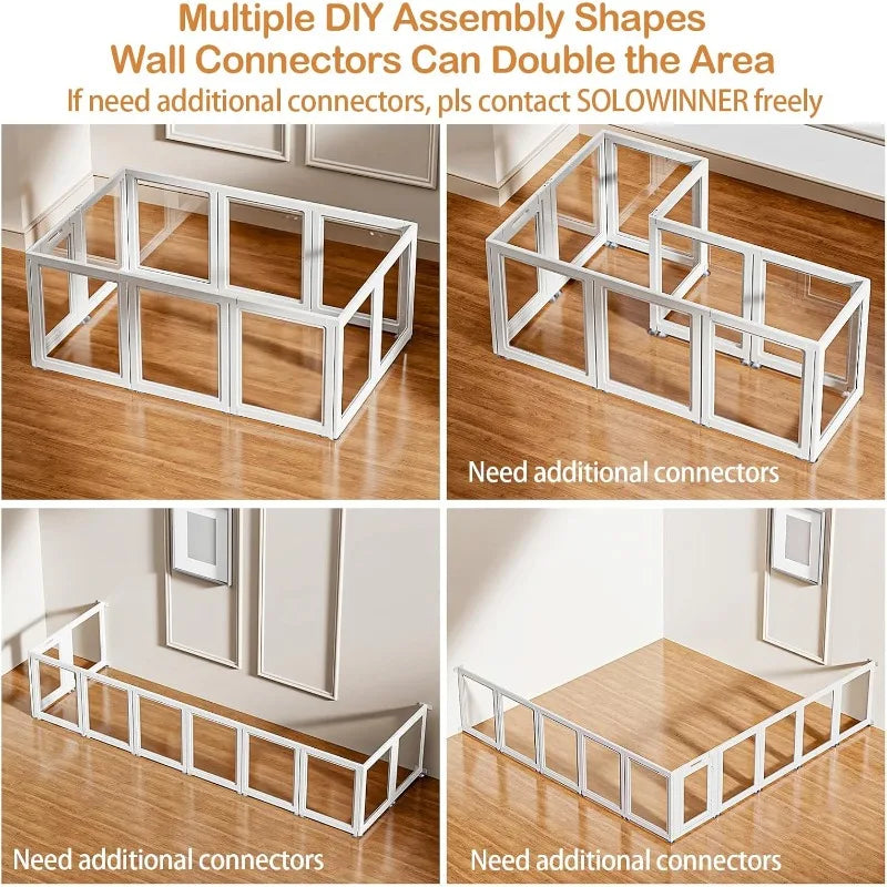 Transparent Dog Playpen Indoor Easy Assemble Disassemble Clear Pet Playpen Sturdy Plastic Dog - Joanie B 25