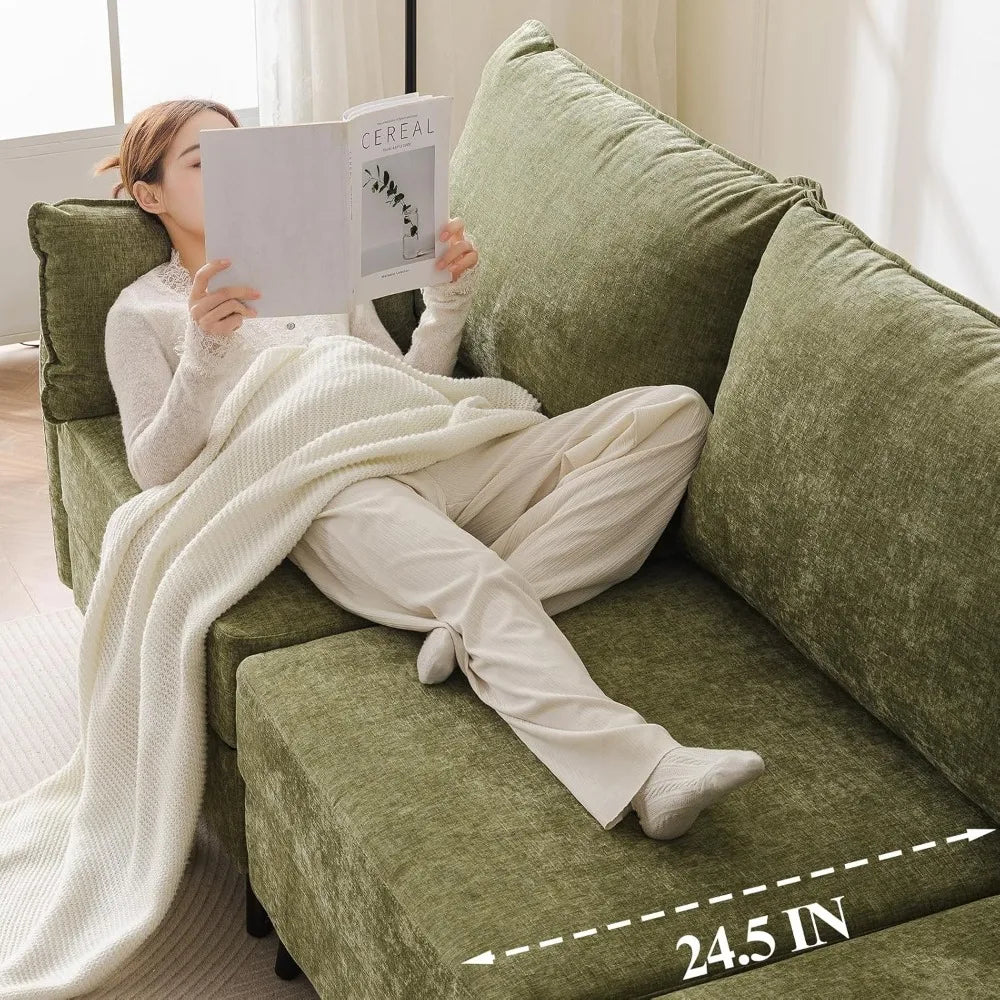 73'' Loveseat Sofa with All Seats Storage, Modular Sectional Couch with Deep Seat,Oversized Comfy Couch with 7.8'' Cushion