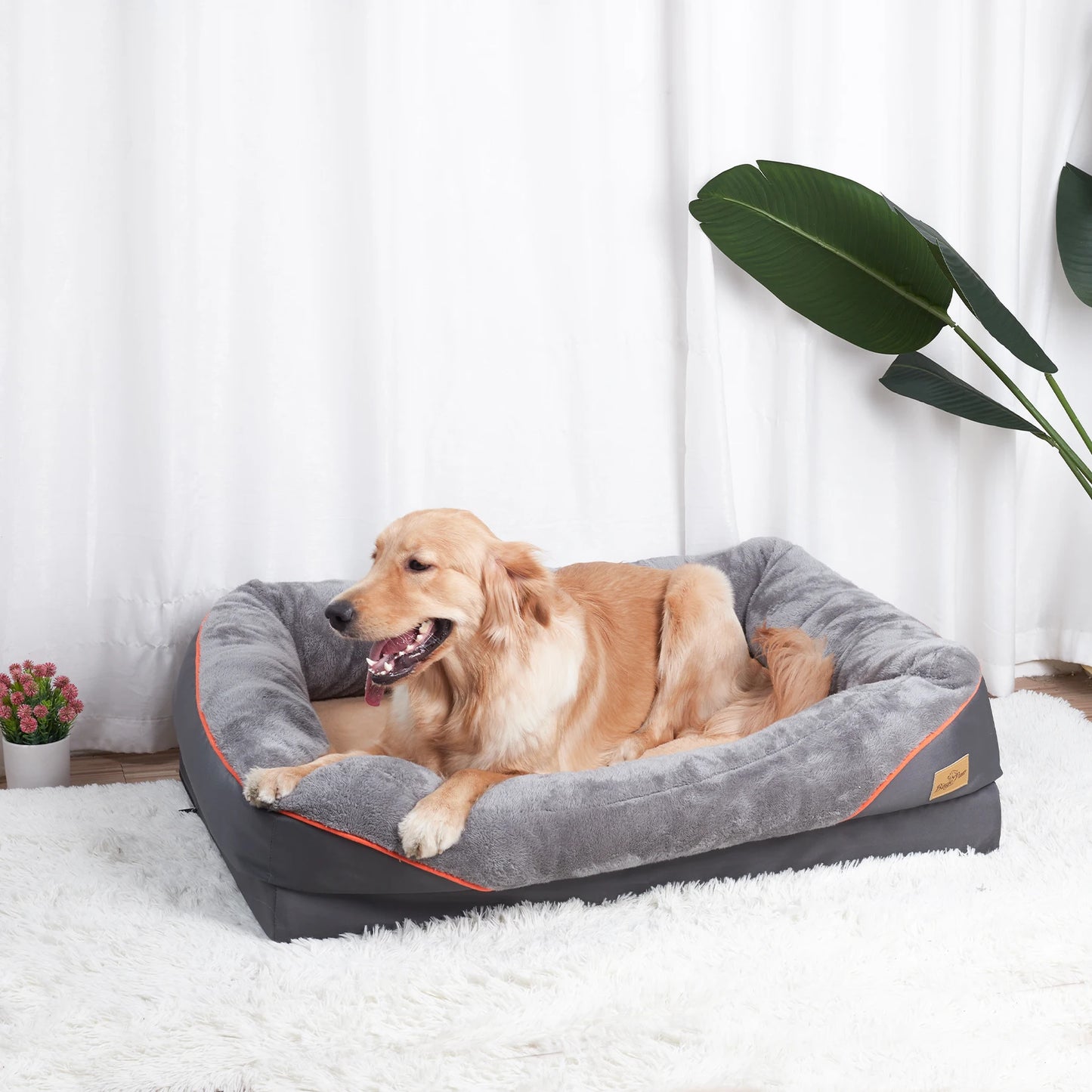 Large Dog Bed Soft Comfortable Anti Allergy Warm Fleece Removable Washable Cover Waterproof Pet Bed - Joanie B 25