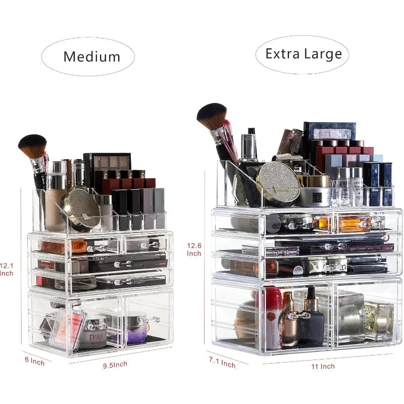 Clear Makeup Organizer for Vanity Stackable Desk Organizer Jewelry Hair Clip Storage - Joanie B 25