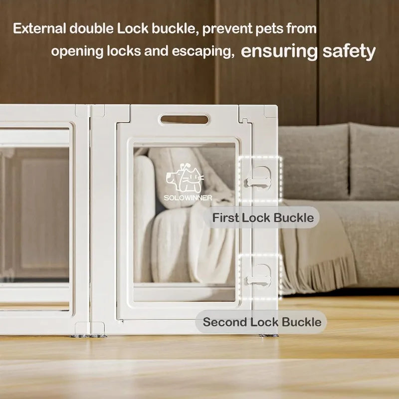 Transparent Dog Playpen Indoor Easy Assemble Disassemble Clear Pet Playpen Sturdy Plastic Dog - Joanie B 25