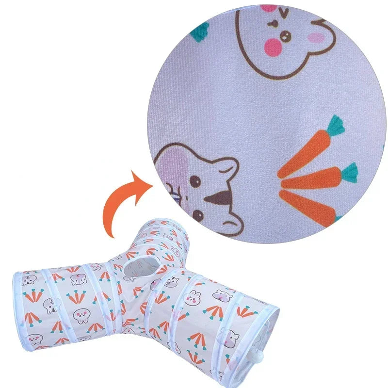 Tunnels Hideout for Guinea Pigs and Small Animals Foldable T Y Shaped Bunny Rabbit Tunnel Toys for Pigs and Pets - Joanie B 25