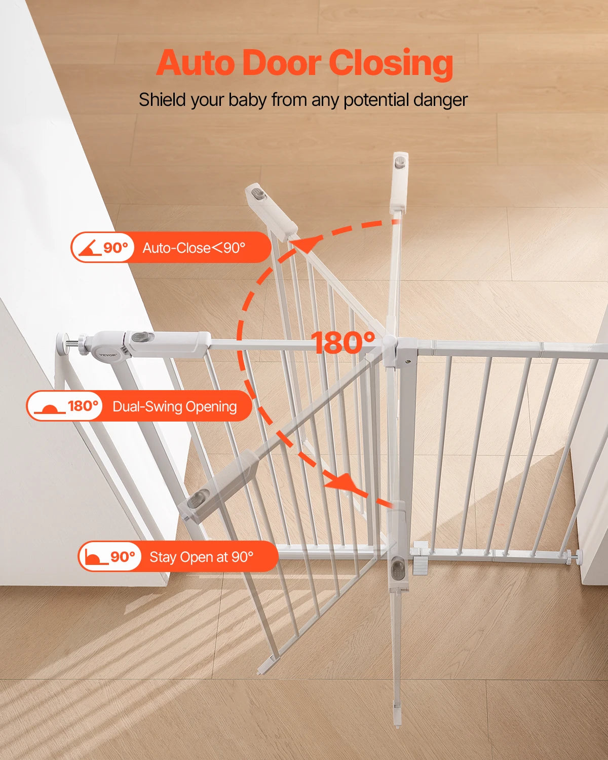 SucceBuy Baby Gate 28 30 36 Inch Walk Through Pressure Mount