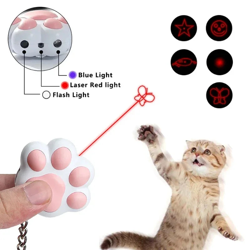 Rechargeable Multifunctional Cat Laser Toy with Adjustable Patterns and UV Light for Interactive Pet Play - Joanie B 25