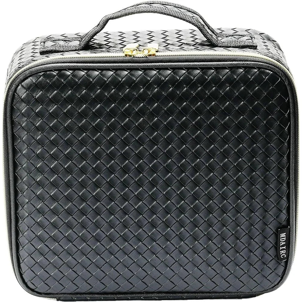 Travel Makeup Train Case Portable Cosmetic Organizer Adjustable Dividers Storage Bag for Brushes Toiletries Jewelry Digital - Joanie B 25