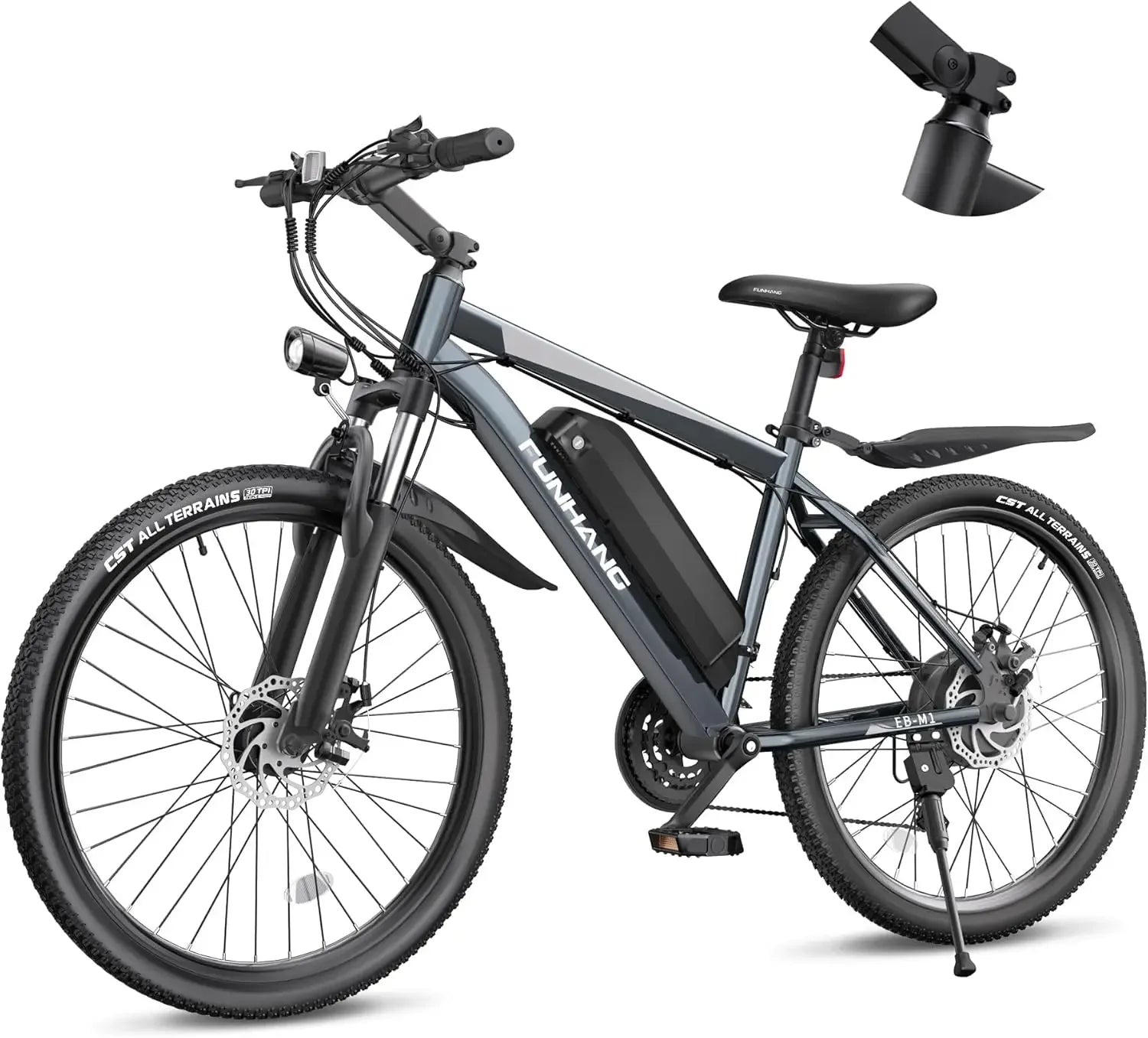 26 Inch 1000W Peak Electric Bike for Adults Up to 50 Miles 21.7MPH Mountain Bike with Removable 48V 374.4Wh Battery - Joanie B 25