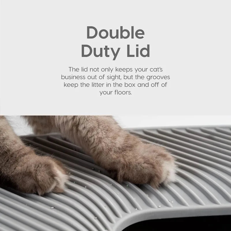 USA Premium Top Entry Cat Litter Box with Scoop Square Enclosure for Cats and Kittens - Joanie B 25