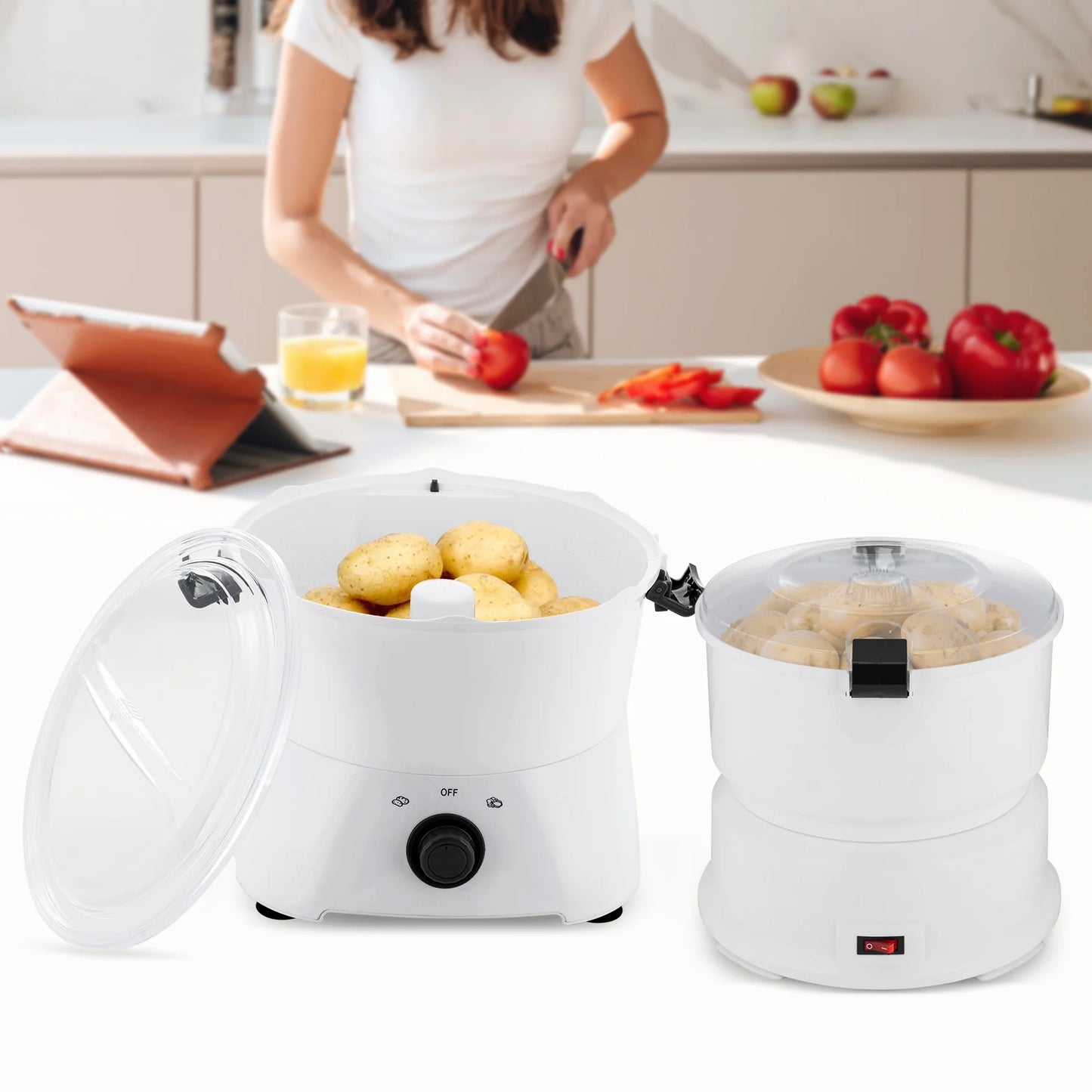 85W Electric Potato Peeler One Button Auto Spinner For Kitchens And Restaurants