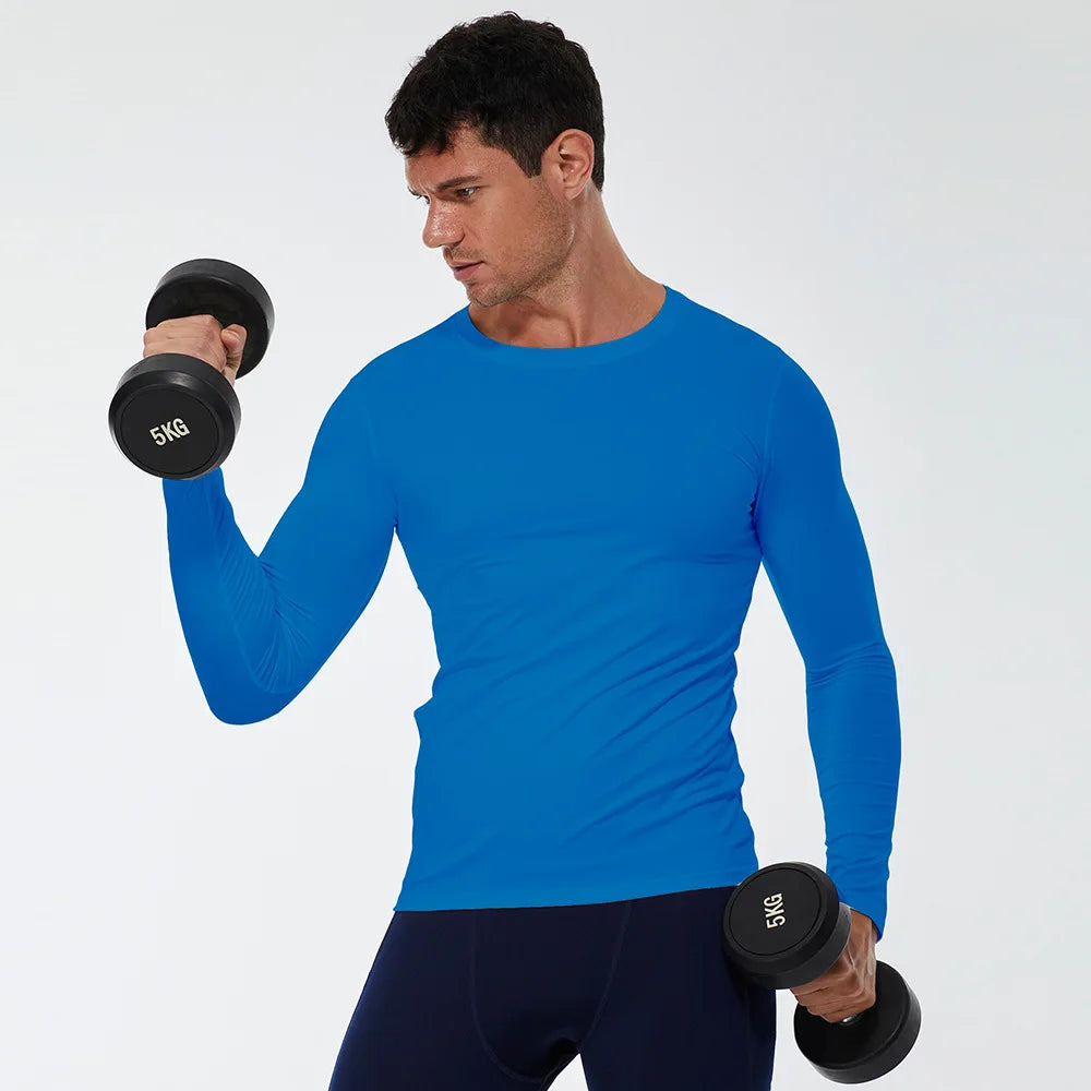 Men Compression Running T Shirt Quick Dry Gym Training Top