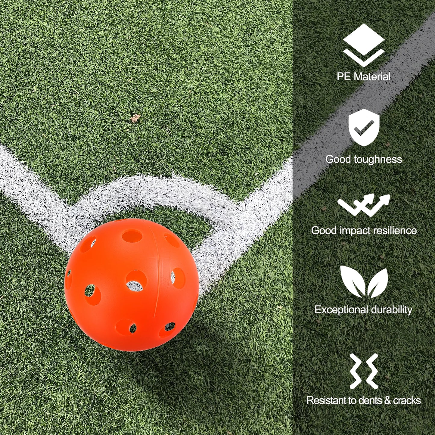Indoor Pickleball Balls 26 Holes Pickleball 6 Pack for Amateurs Orange - Joanie B 25