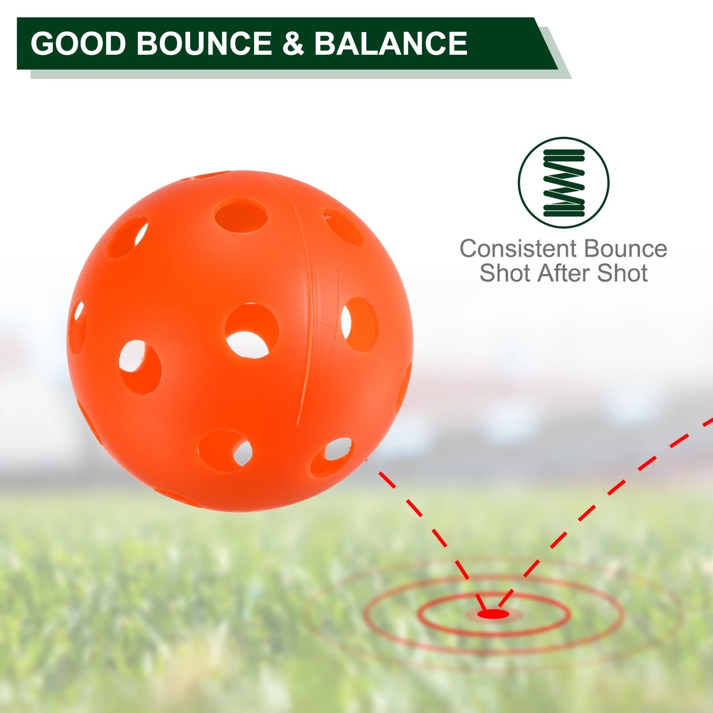 Indoor Pickleball Balls 26 Holes Pickleball 6 Pack for Amateurs Orange - Joanie B 25