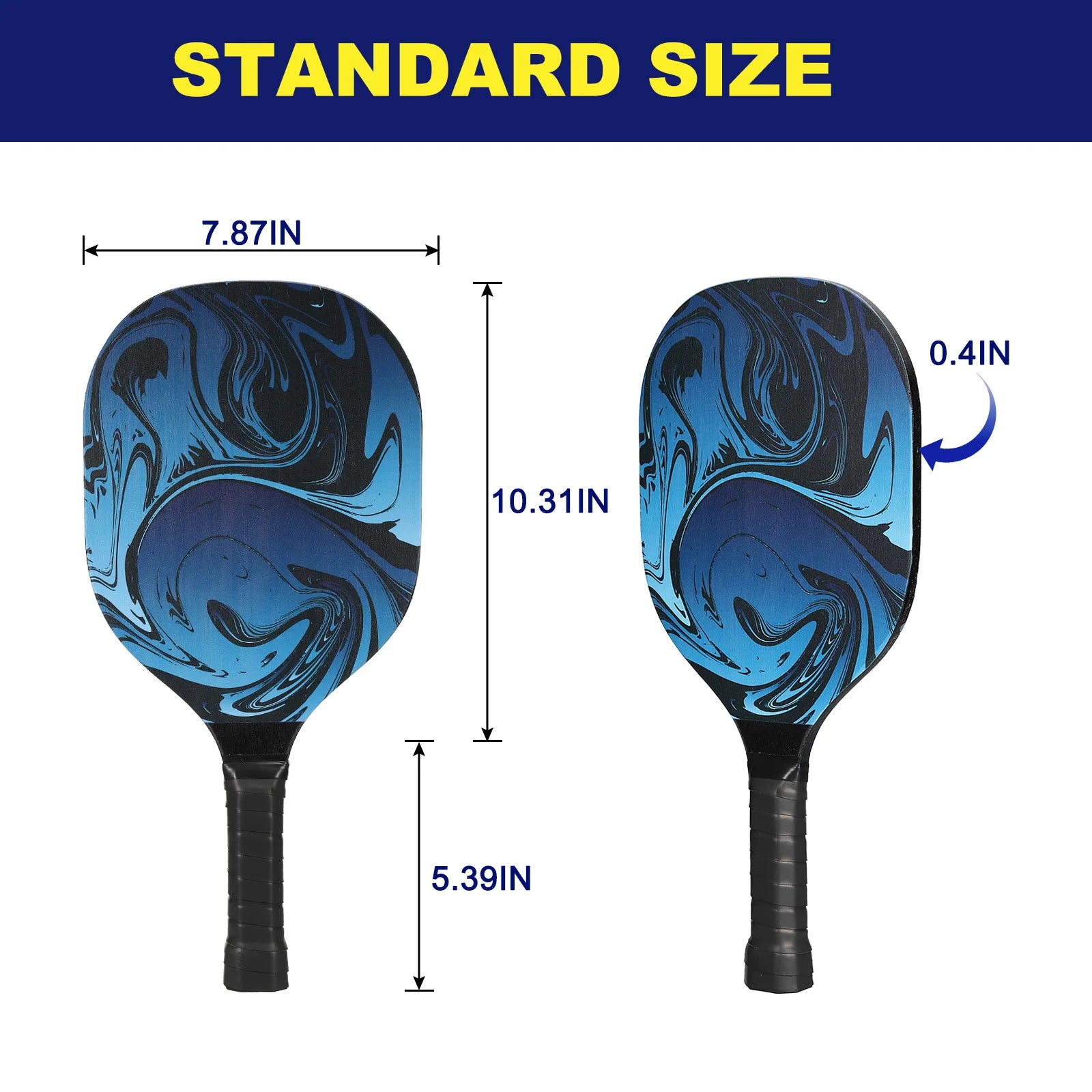 Pickleball Paddles Set with Four Premium Wooden Rackets Cushioned Grips and Portable Carry Bag - Joanie B 25