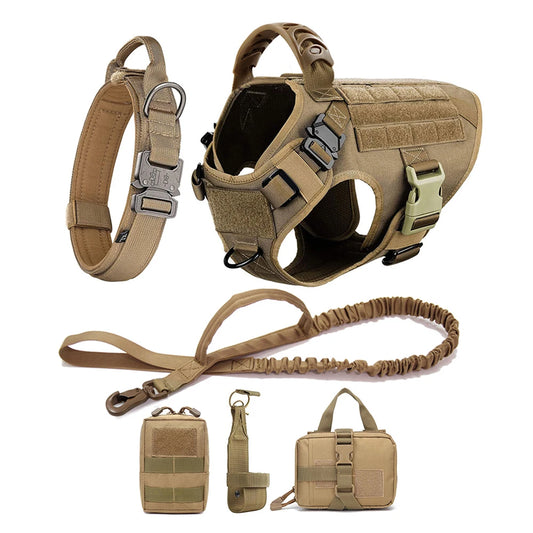Large Dog Harness and Leash Set for German Shepherd and Malinois Training Walking Vest with Collar and Padded Breathable Mesh for Medium and Large Dogs - Joanie B 25