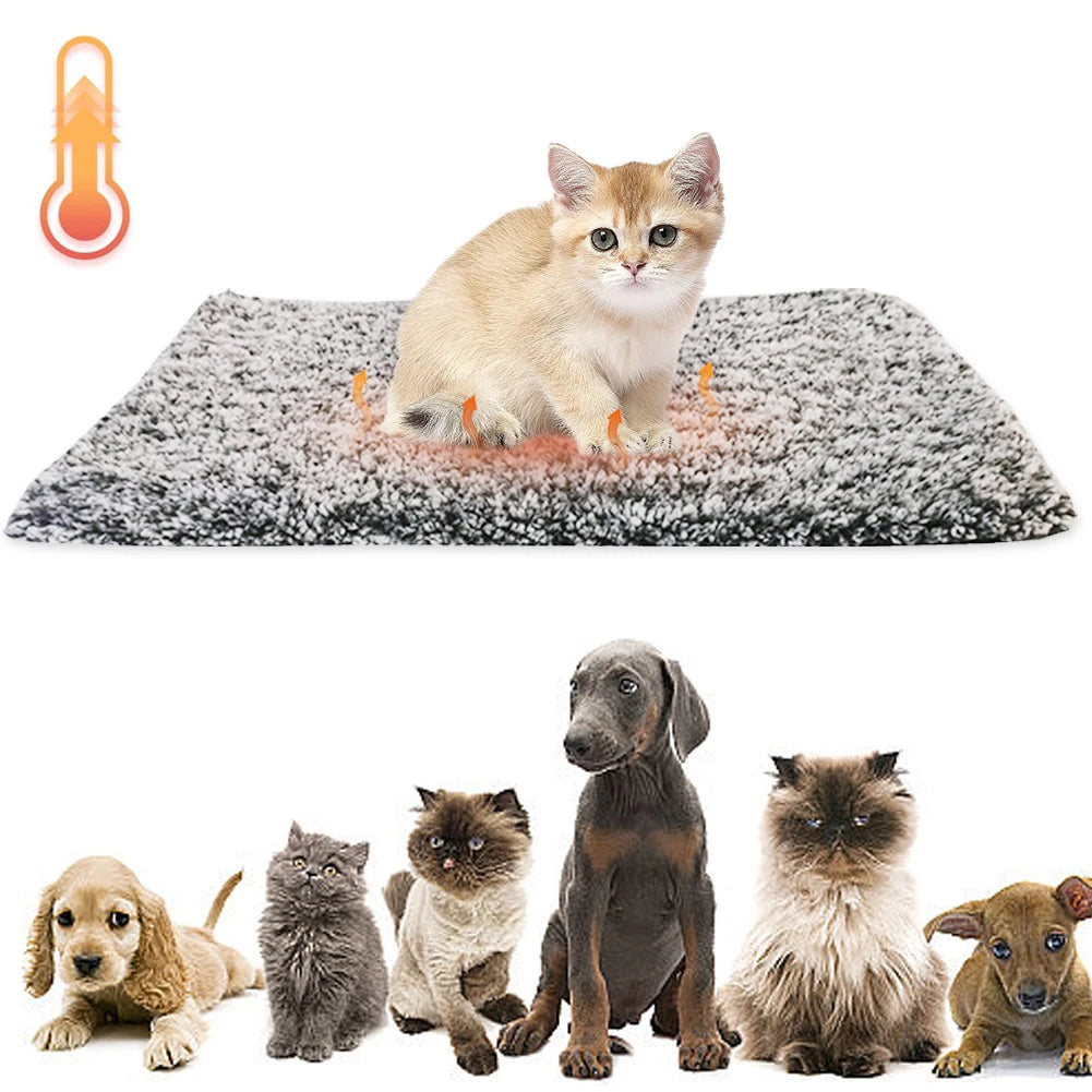 Self-Warming Cat Bed Pad Self-Heating Thermal Pet Mat for Indoor Outdoor Use