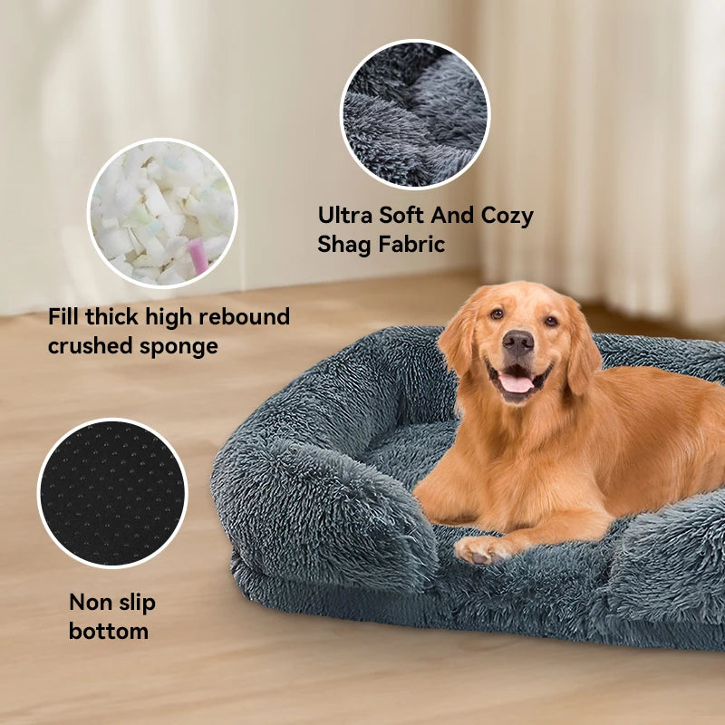 Orthopedic Dog Bed for Large Dogs With Plush Removable Cover