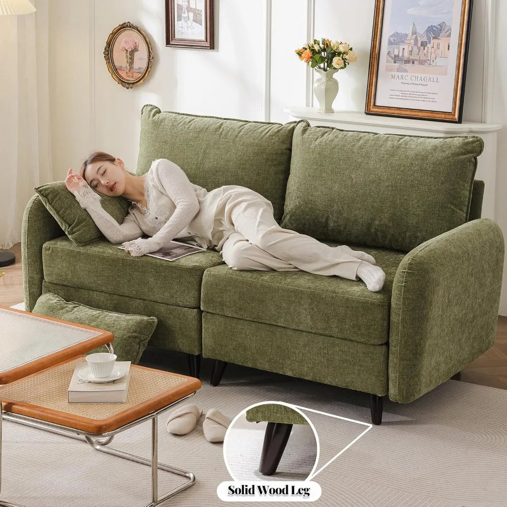 73'' Loveseat Sofa with All Seats Storage, Modular Sectional Couch with Deep Seat,Oversized Comfy Couch with 7.8'' Cushion