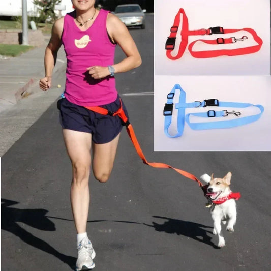 Adjustable Hands Free Dog Leash with Waist Belt and Traction Rope for Running Walking Pets - Joanie B 25