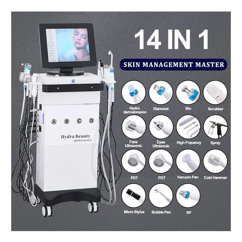14 In 1 Hydra Beauty Facial Machine Aqua Peel EMS Tighten