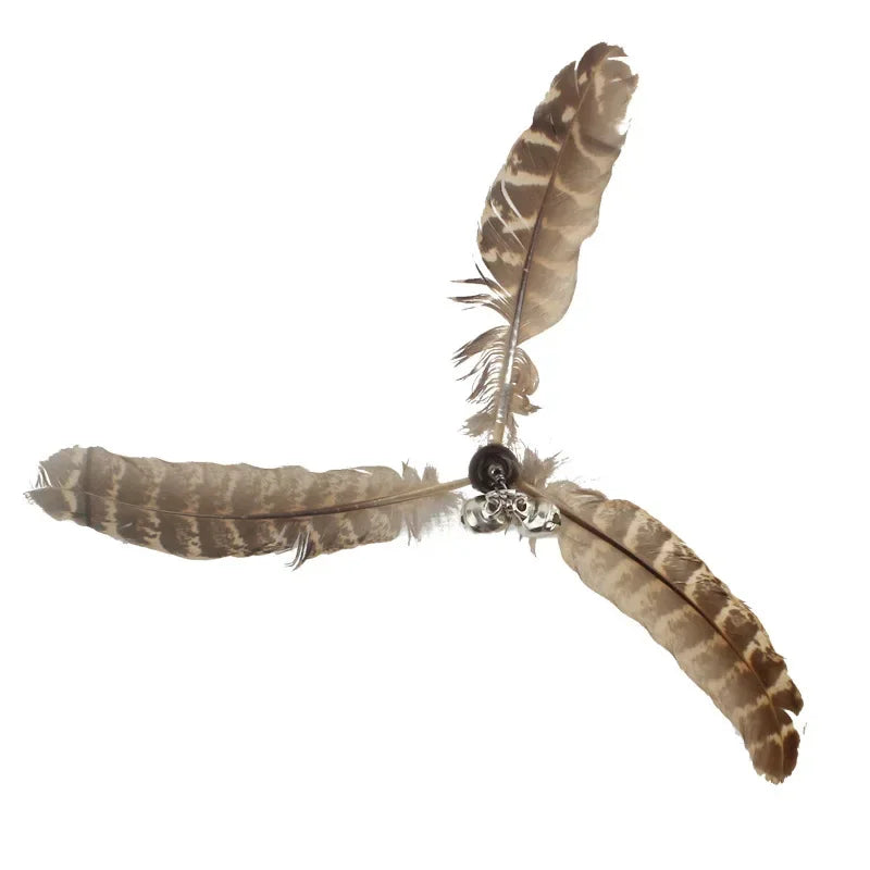 Pet Head Rod Wire Toys for Cats Funny Interactive Cat Accessories Stick with Replaceable Bell Fish Fishing Feather Teaser - Joanie B 25