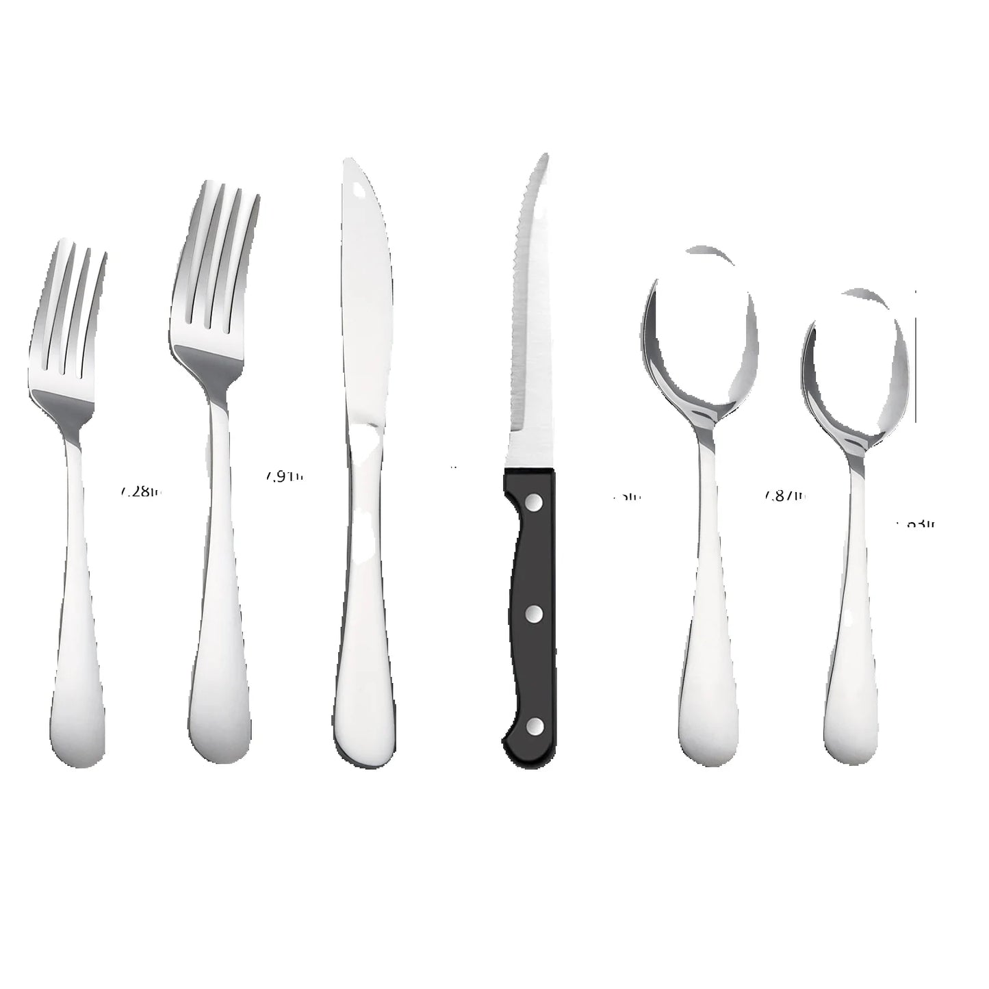 24 Piece Stainless Flatware Set For 4 With Steak Knives Forks Spoons