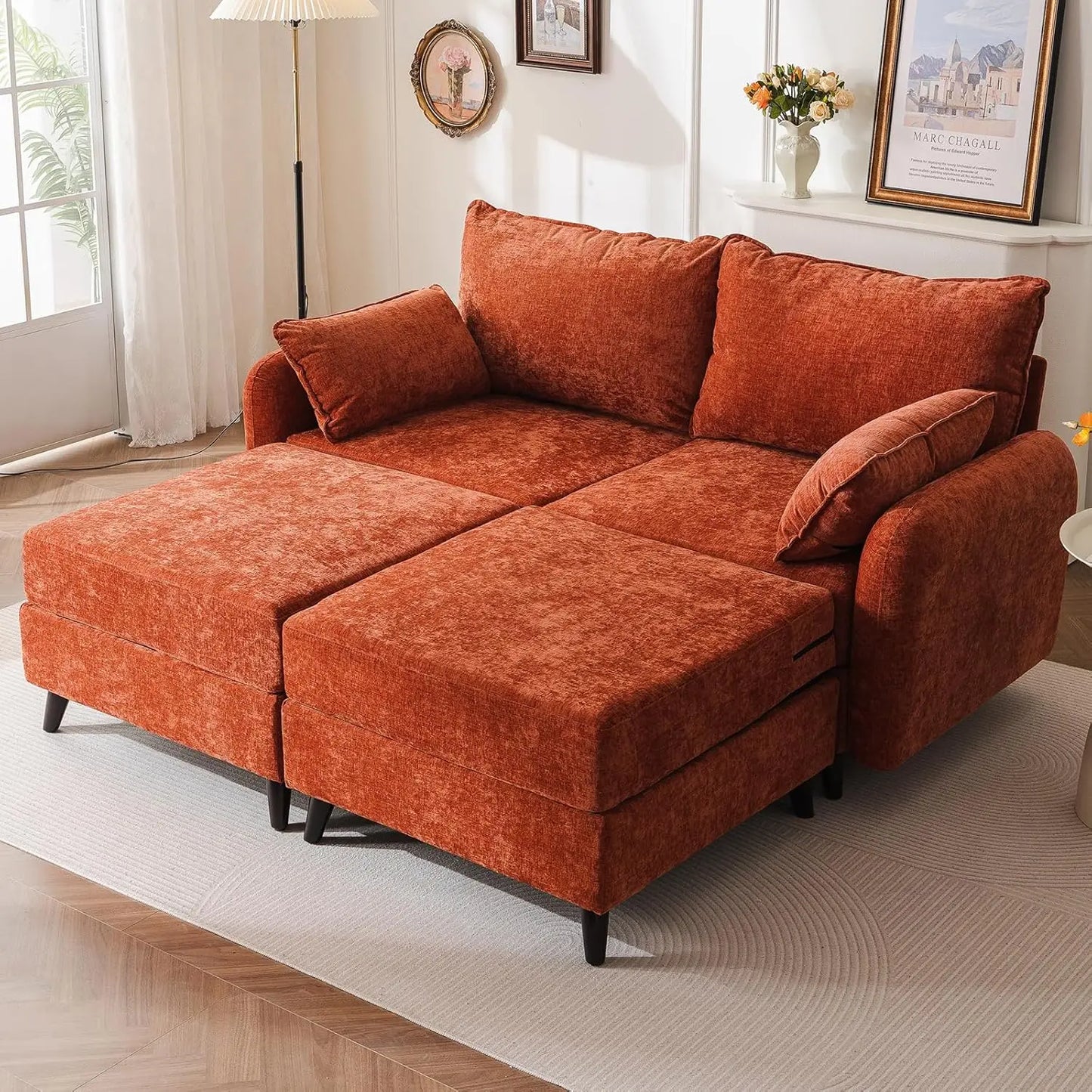 73'' Loveseat Sofa with All Seats Storage, Modular Sectional Couch with Deep Seat,Oversized Comfy Couch with 7.8'' Cushion