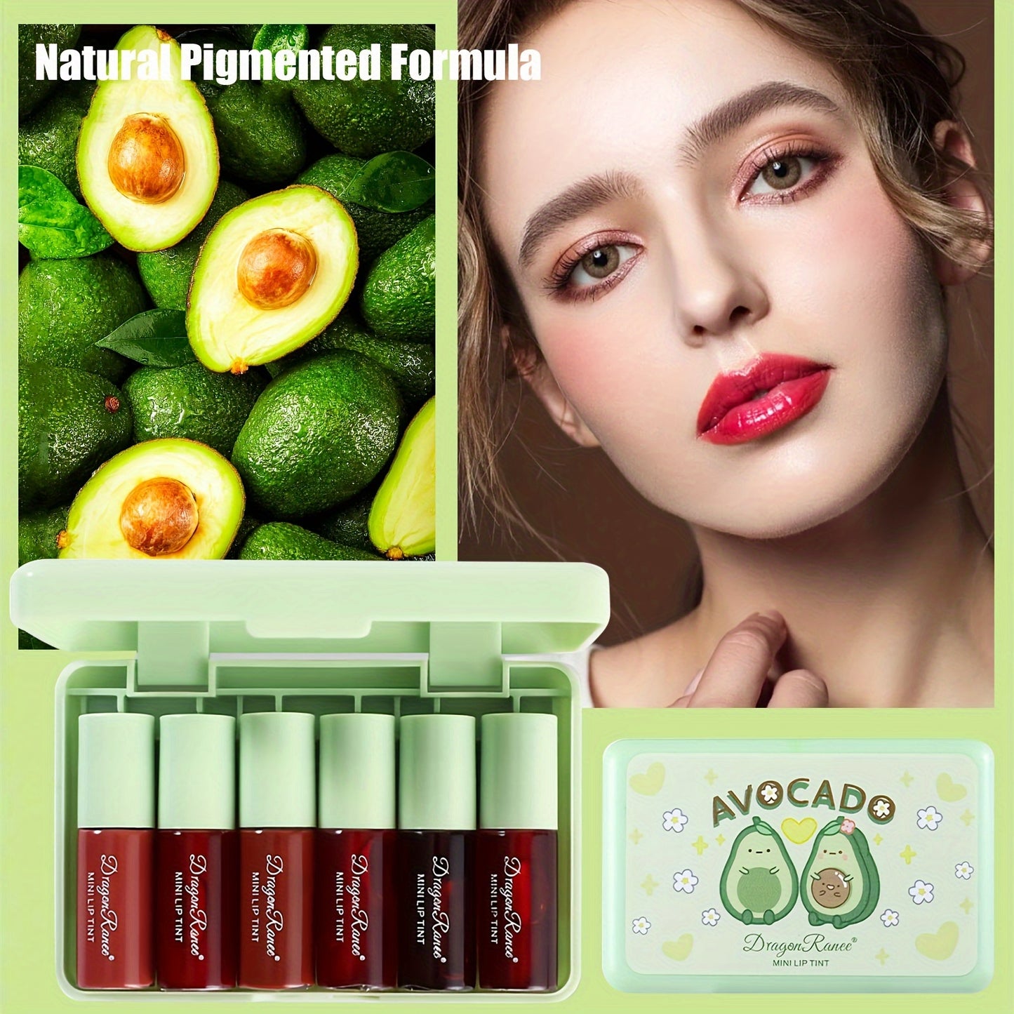 24 Colors Lip Tint Stain Set, Water Tint Lip Stain Korean Lip Gloss Long Lasting, Plumping Mini Liquid Lipstick Moisturizing Lip Tint, Multi-Use Lip & Cheek Tint, Non-sticky, Lightweight, Vivid Color