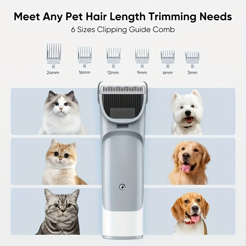 Dog/cat/pet Grooming Vacuum Cleaner, Mulifunctional Grooming Tools, 3 Suction Modes, Cordless Clipper, 5 Grooming Tools, Low-noise Pet Hair Clipper